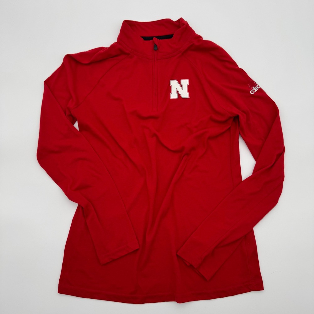 Adidas‎ Nebraska Huskers Red Climalite Quarter Zip Pullover Womens Medium